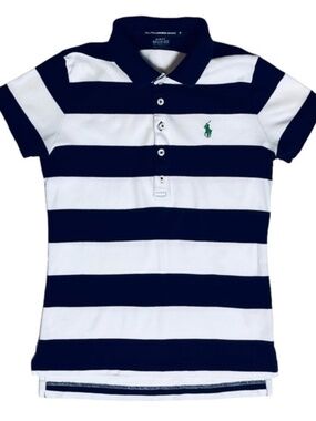Ralph Lauren Slim Fit Striped Polo Shirt for Women Medium